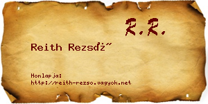 Reith Rezső névjegykártya